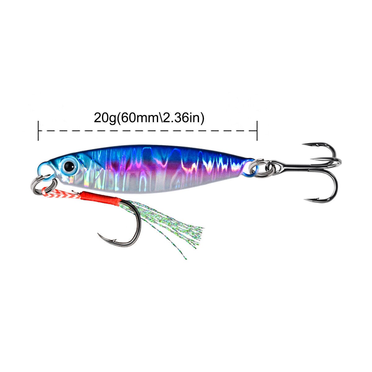 10X 25g Spinner Lure Mackerel Bass Cod Pike Sequins Sea Fishing Treble Hooks