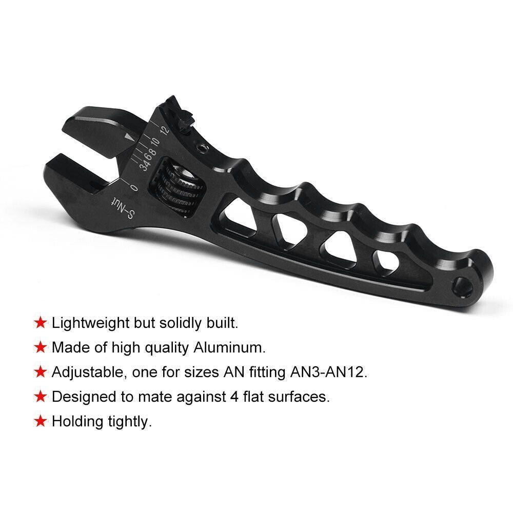 Aluminium Adjustable Wrench Spanner AN-3 AN-4 AN-6 AN-8 AN-10 AN-12 Hose Fitting