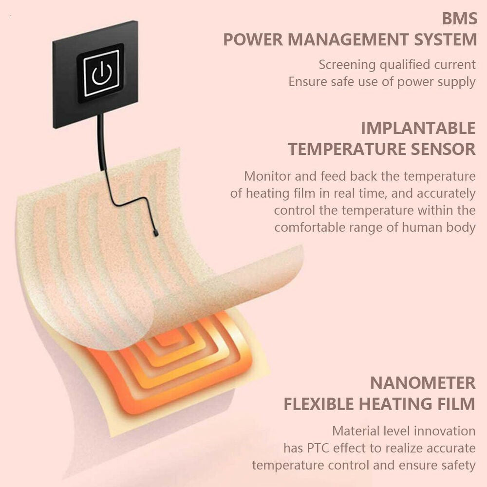 Electric Heated Thick Scarf Winter Neck Warmer Shawl Soft USB Heating Man Woman