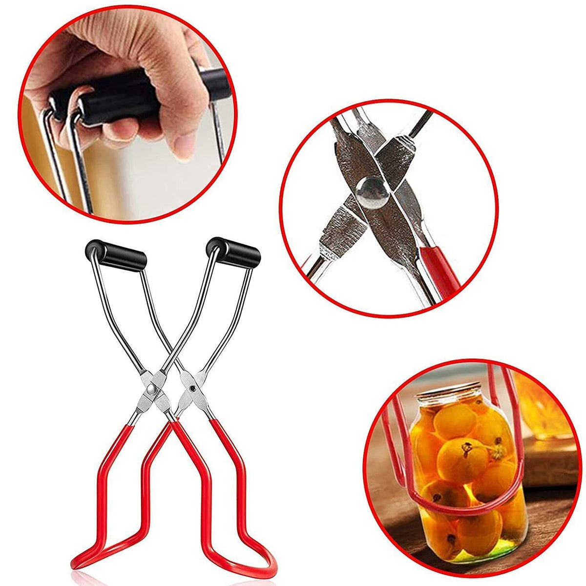 Stainless Steel Funnel Can Lifting Tongs Set Canning Hoppers Filter Jar Lifter