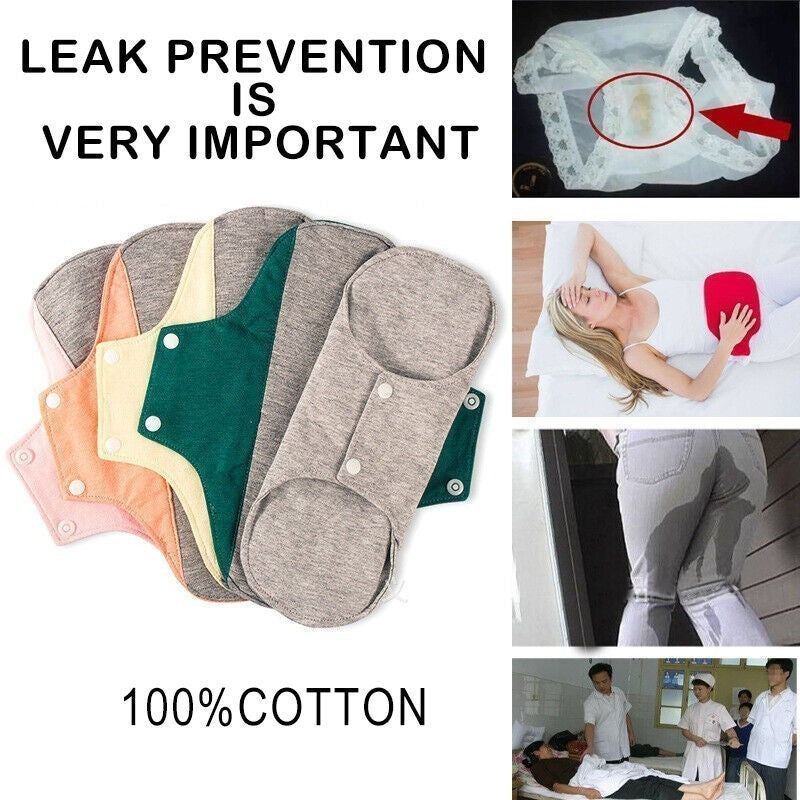 10Pcs Reusable Cotton Menstrual Pads Washable Eco Friendly Cloth Sanitary Towels