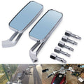 2x Mirror Custom Square, 4.25" Diameter, Short Arm, Chrome, for Harley-Davidson