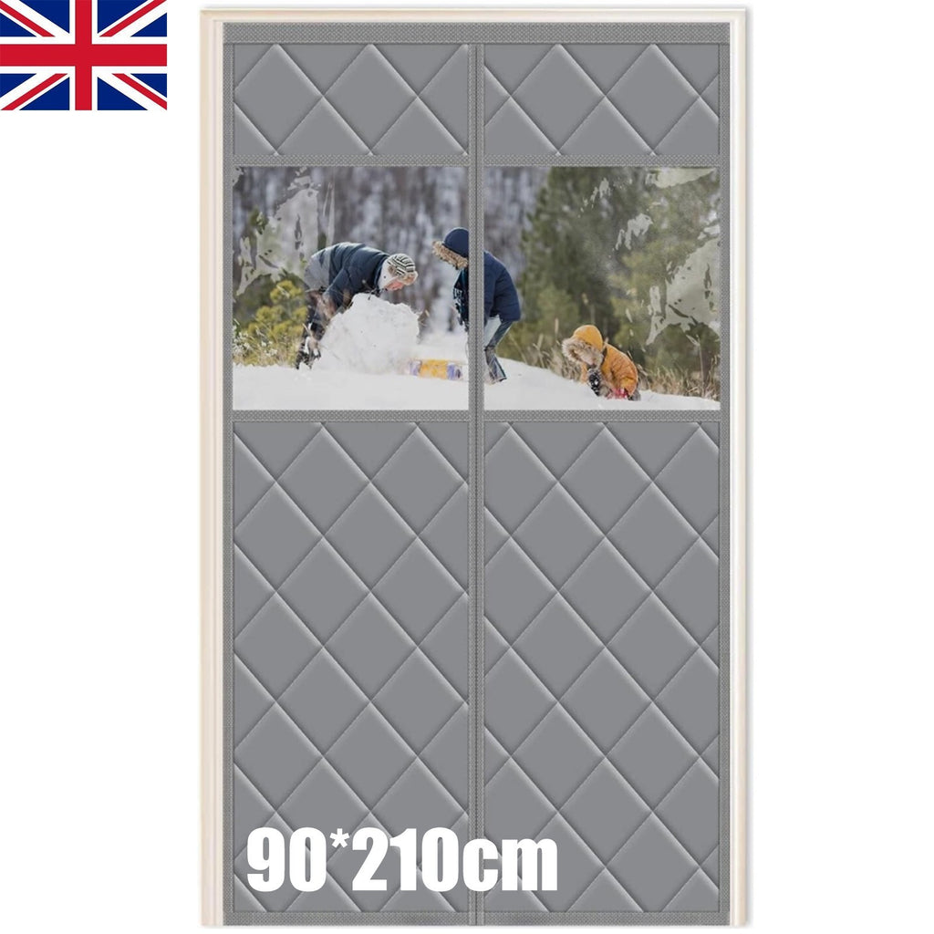 Thermal Insulated Door Curtain Oxford Cloth Windproof for Winter Magnet Closed