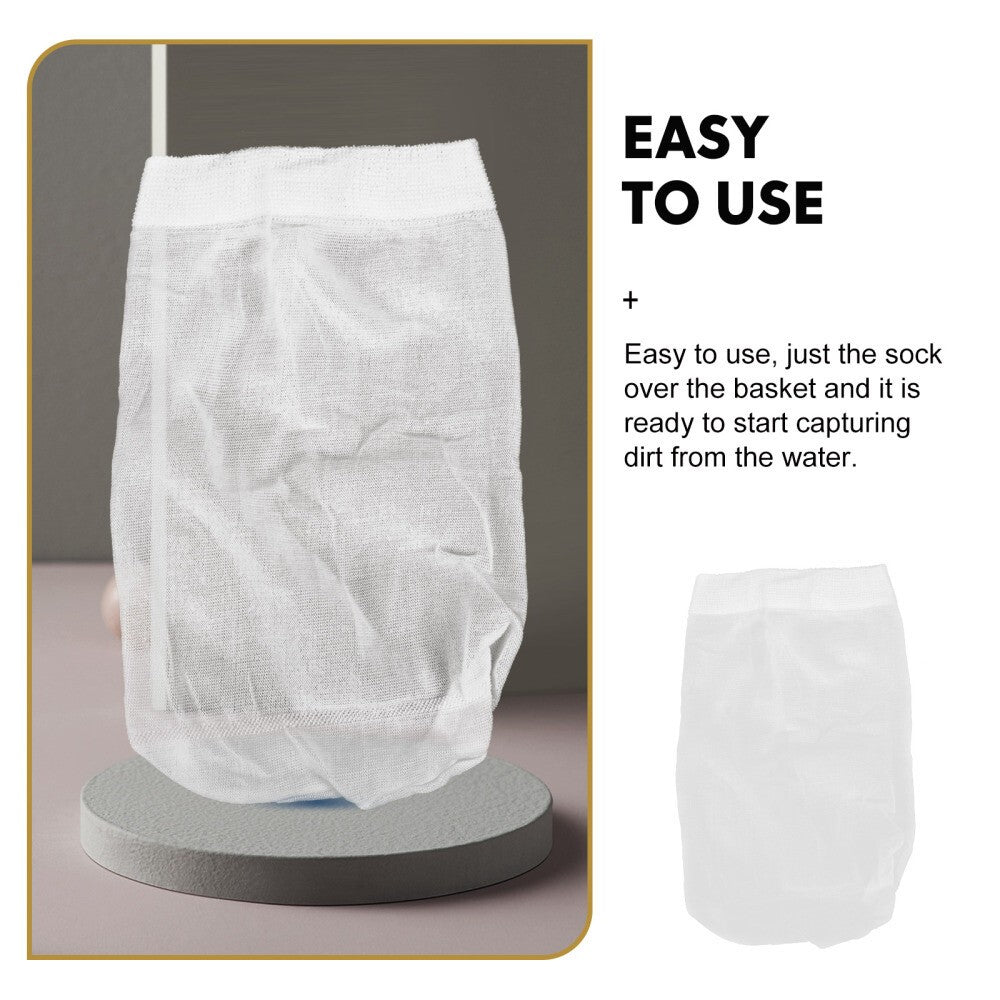 30Pcs Pool Skimmer Socks Elastic Swimming Pool Garbage Filter Bag White