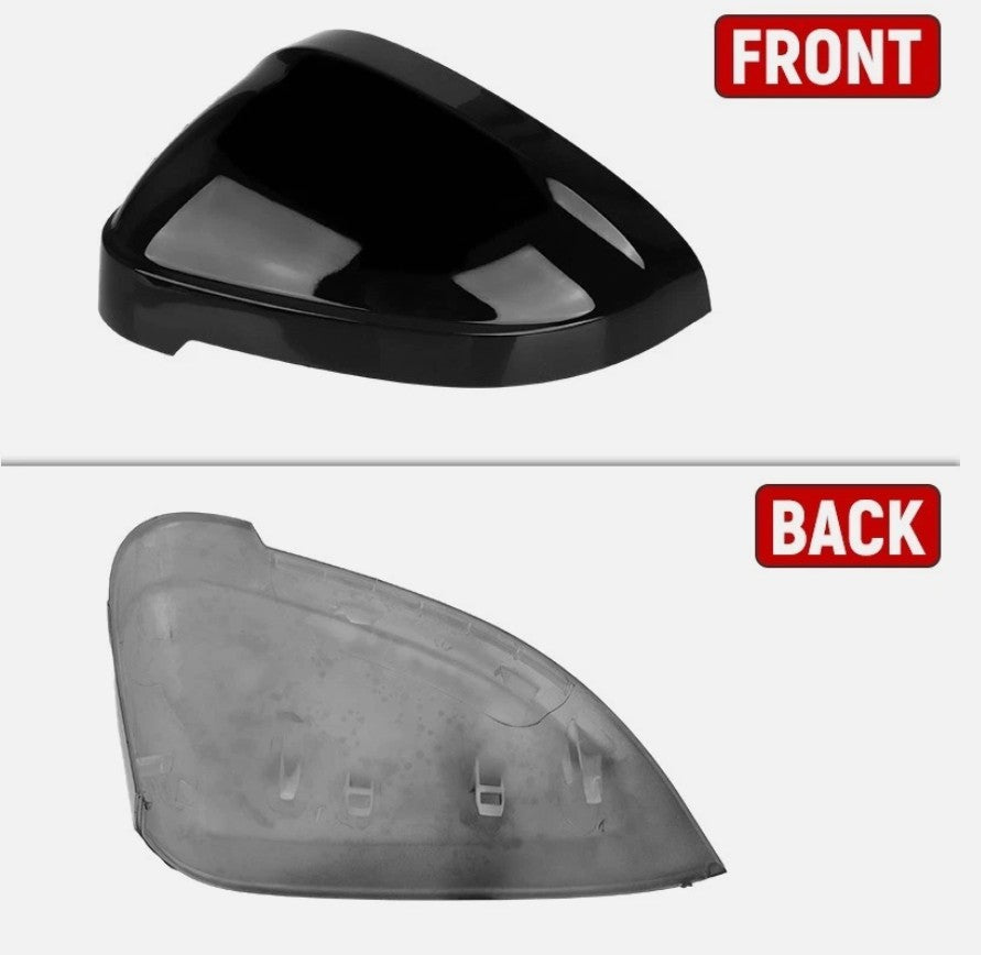 2x Gloss Black Wing Mirror Cover Caps For 2016-2023 Audi A4 S4 A5 S5 RS5 RS4 B9