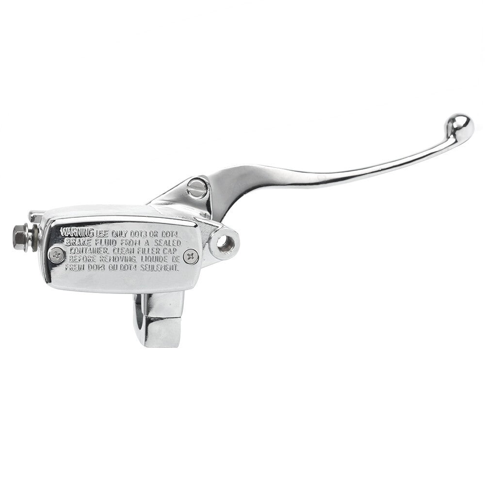 Motorcycle 1" Handlebar Chrome Hydraulic Brake Master Cylinder Lever Universal