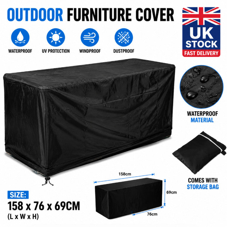Waterproof Garden Deck Box Cover Outdoor Storage Furniture Rain Protective Cover