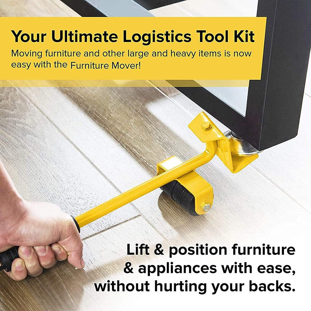 Heavy Furniture Lifter Shifter Remover Roller Wheels Moving Tools Kit Move Set
