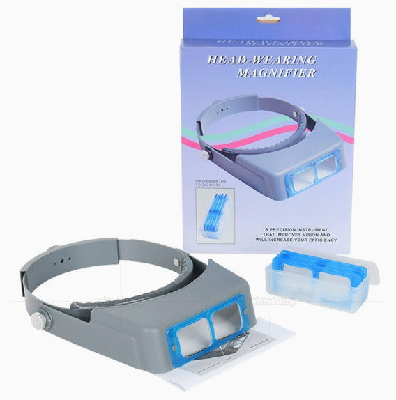 Adjustable Headband Magnifier Head Magnifier Hands Free Magnifying Glass 4-Lens