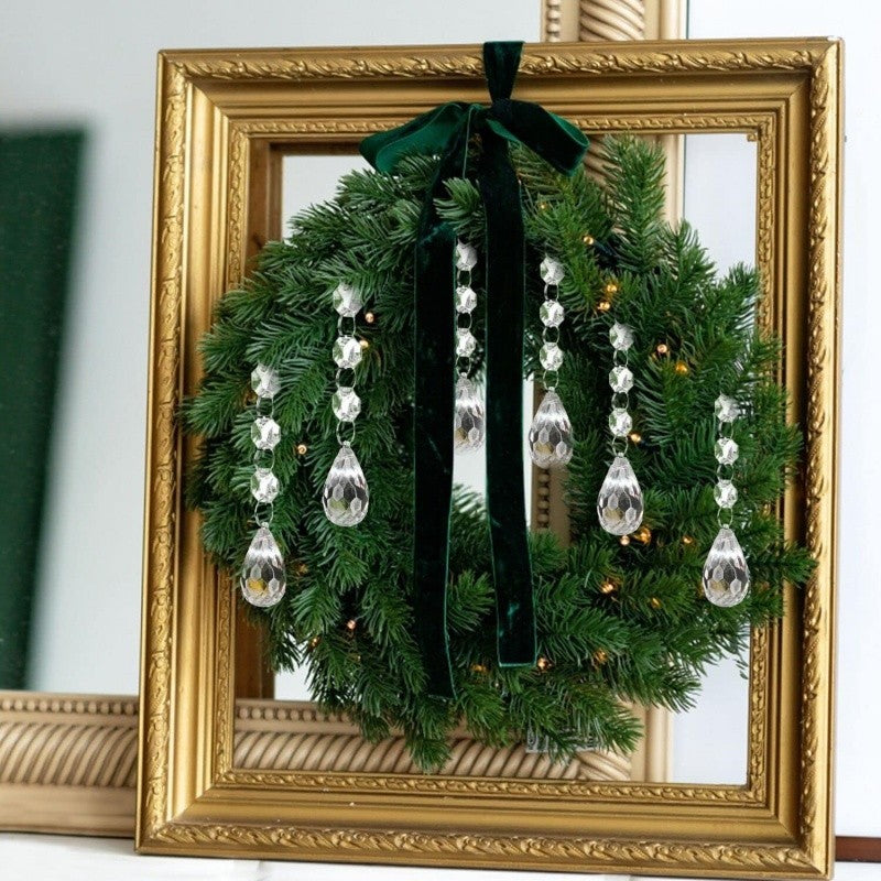 30x Snowflake Crystal Christmas Ornaments Hanging Pendants Xmas Tree Decorations