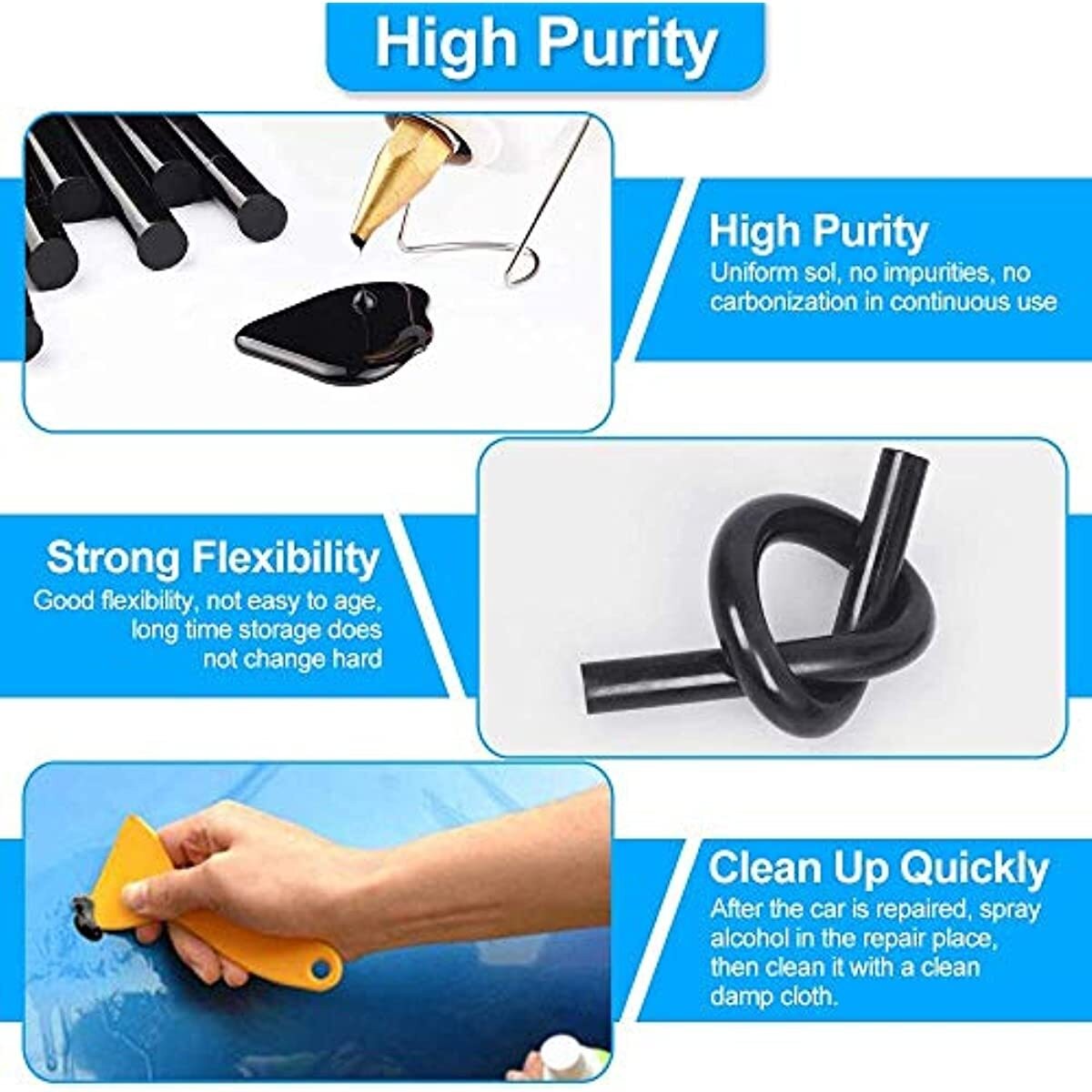 BLACK hot glue sticks 7/11mmX200mm hot melt adhesive sticks 5/10/20/30 pcs UK