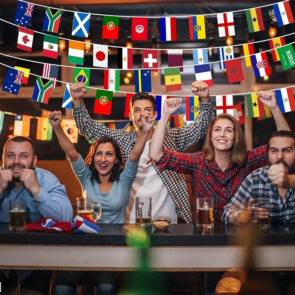 1 Pack World Flag Bunting for World Cup Party Decorations 2026, 48 Teams Flags