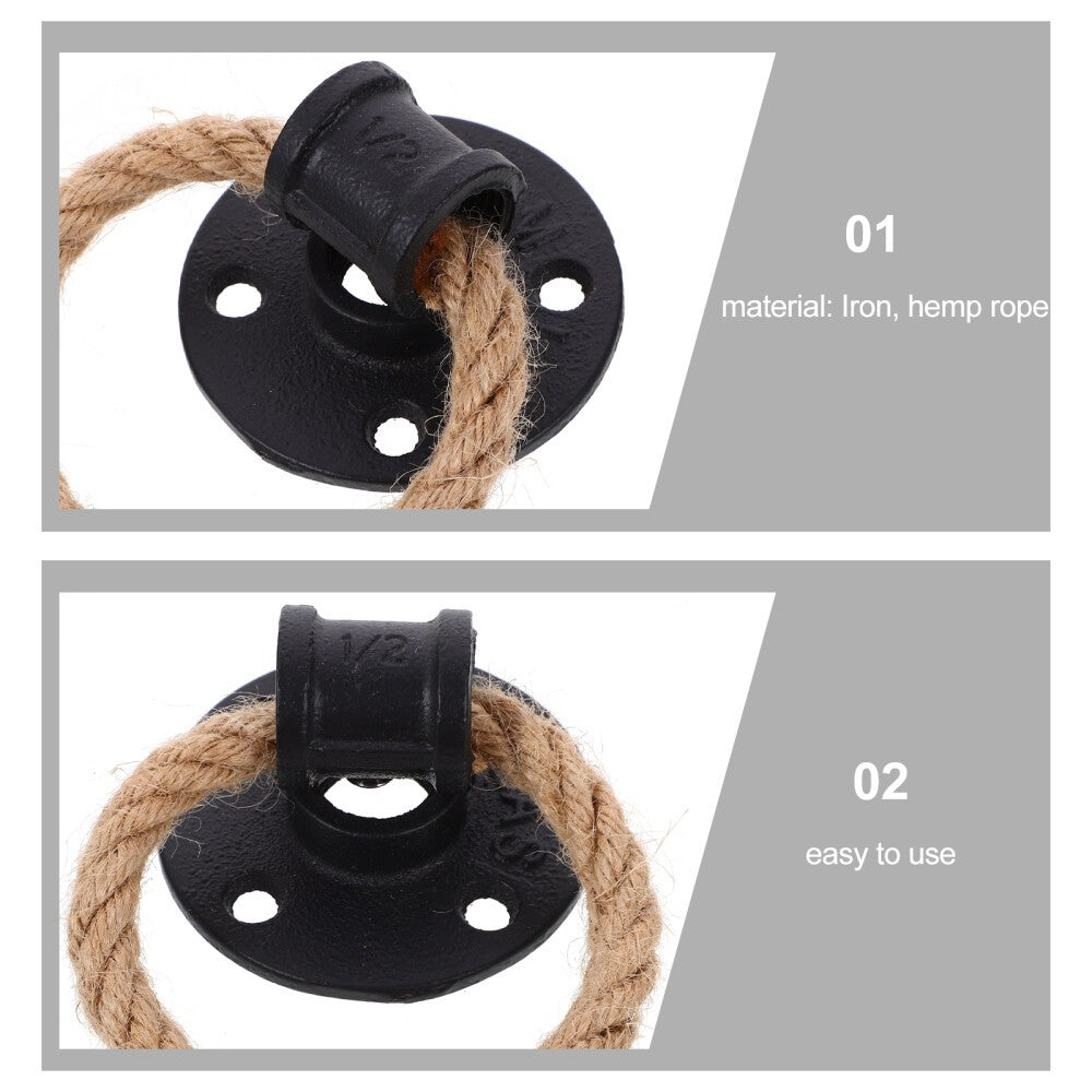 Rope Pull Handle Ring Handles Rustic Door Wall Mounted
