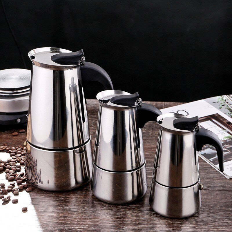 Stainless Steel Espresso Maker 2 & 4 Cup Stove Top Coffee Percolator Moka Pot