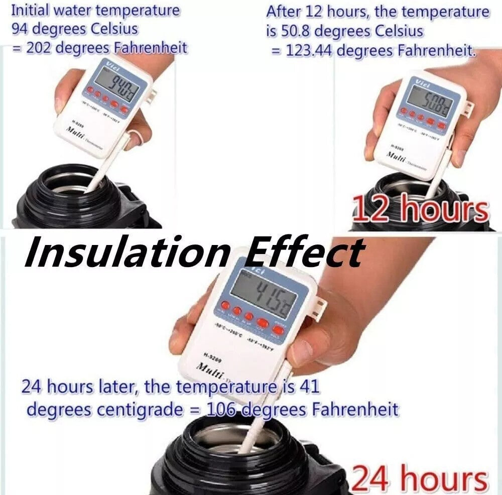 2L Thermos Flask Stainless Unbreakable Vacuum Handle Drinks Bottle Leak-Proof UK
