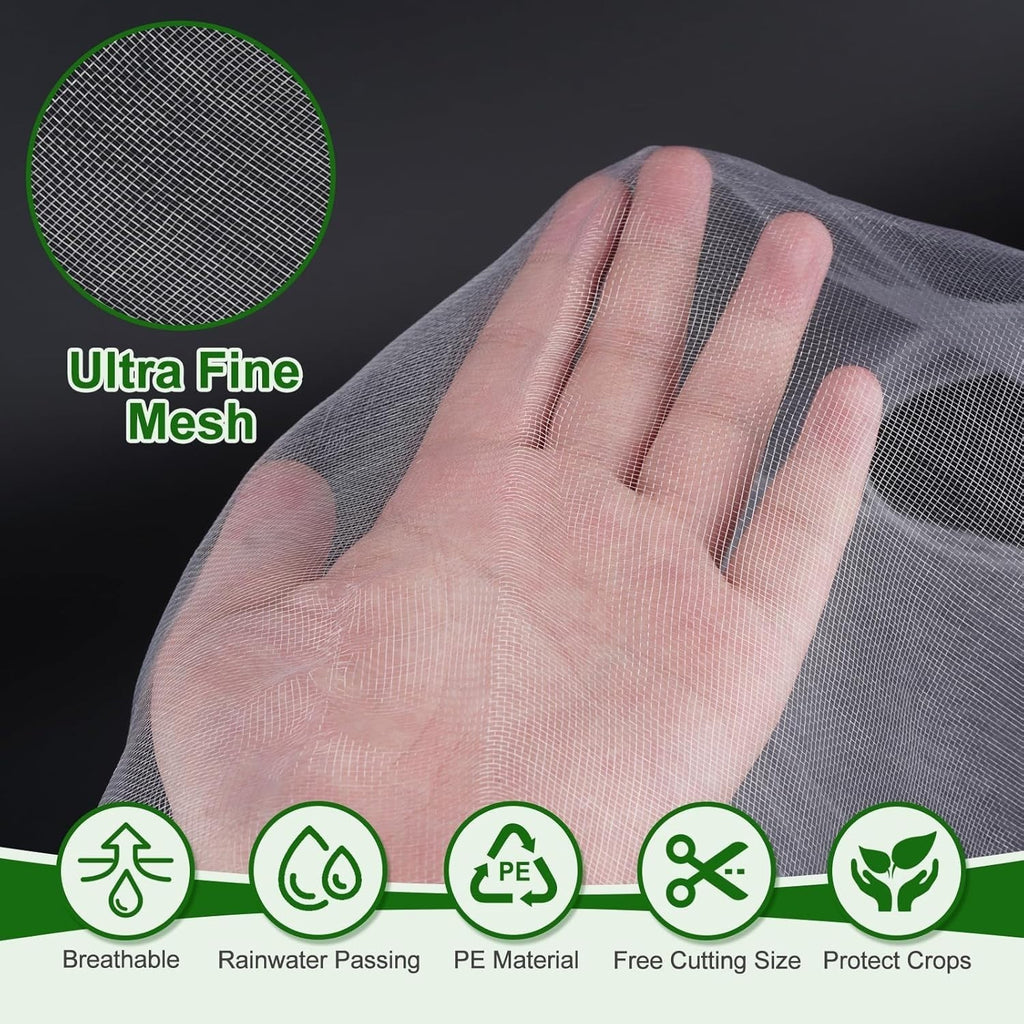 White Garden Protect Netting For Vegetable Crop Plant Fine Mesh Birds Insect Net