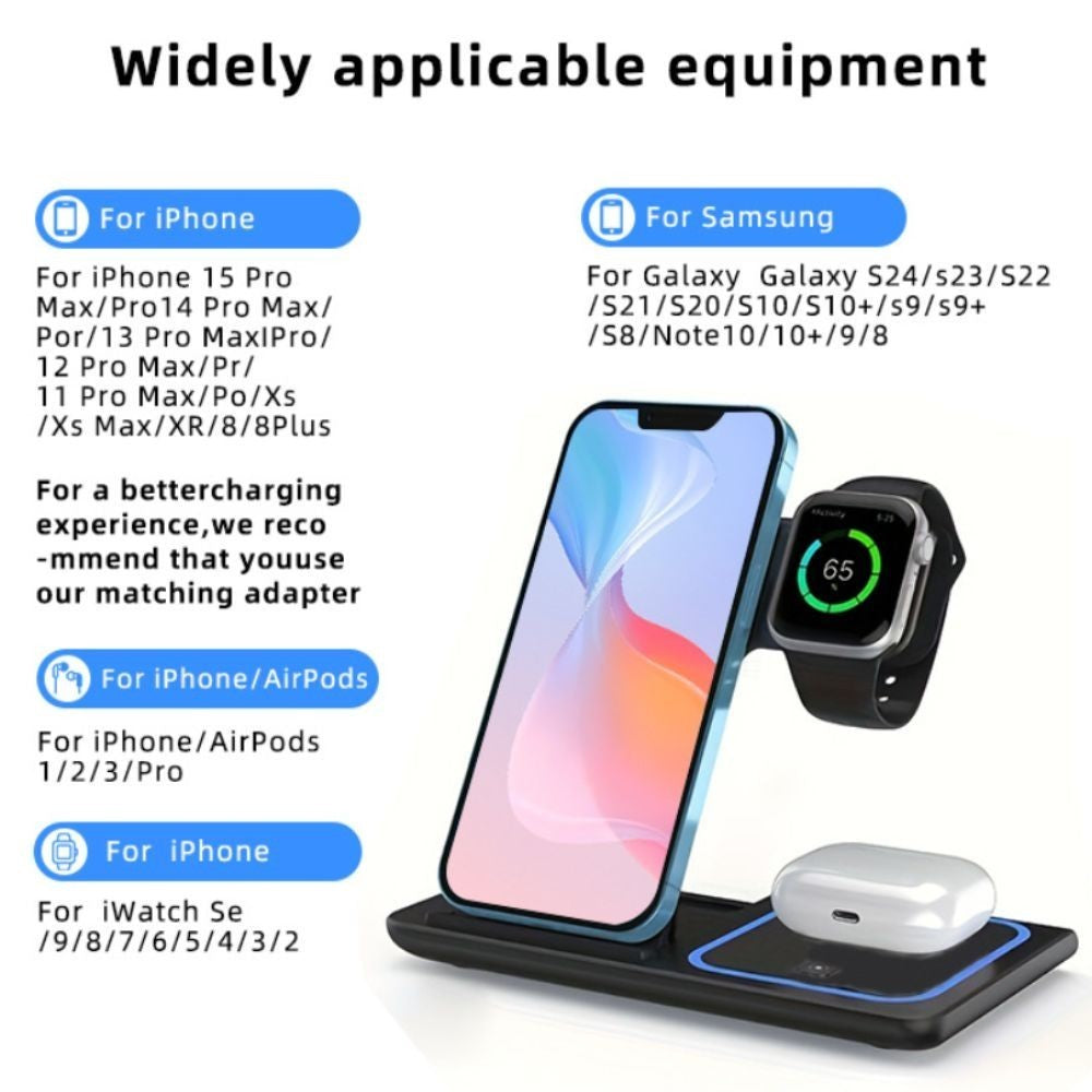 Foldable Wireless Charger Portable Charging Dock Fast Charging Station  Desktop