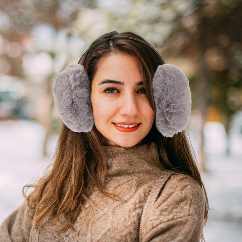 Women Winter Ear Muff Faux Warm Earmuff Plush Ear Warmer Outdoor Cover