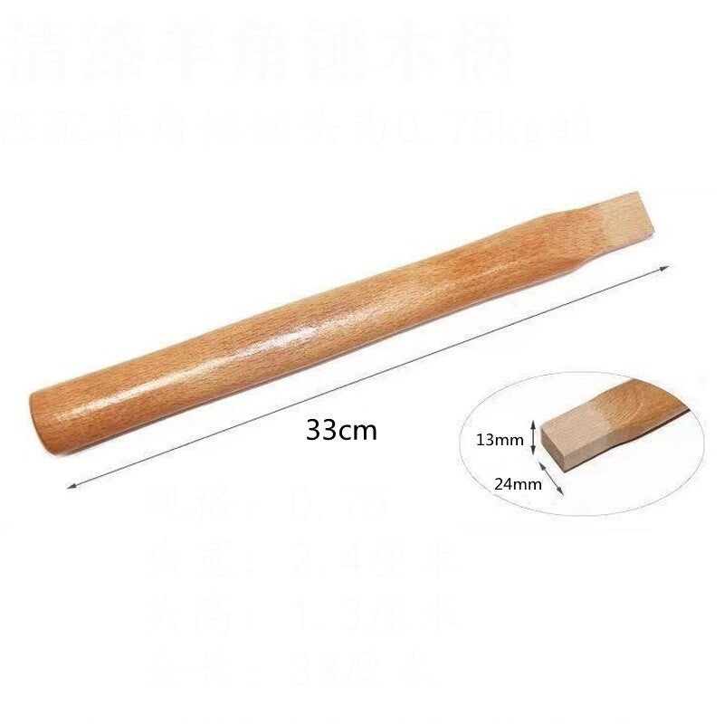 1pc Solid Wood Replacement Claw Hammer Handle Shaft Smooth Wooden Stick New
