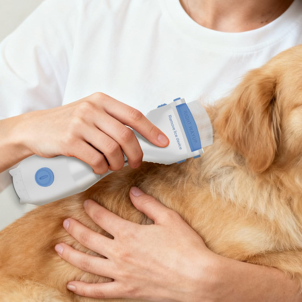 Electric Vacuum Head Nit Anti Lice Comb Brush Pet Dog Flea Filter Remover Tool