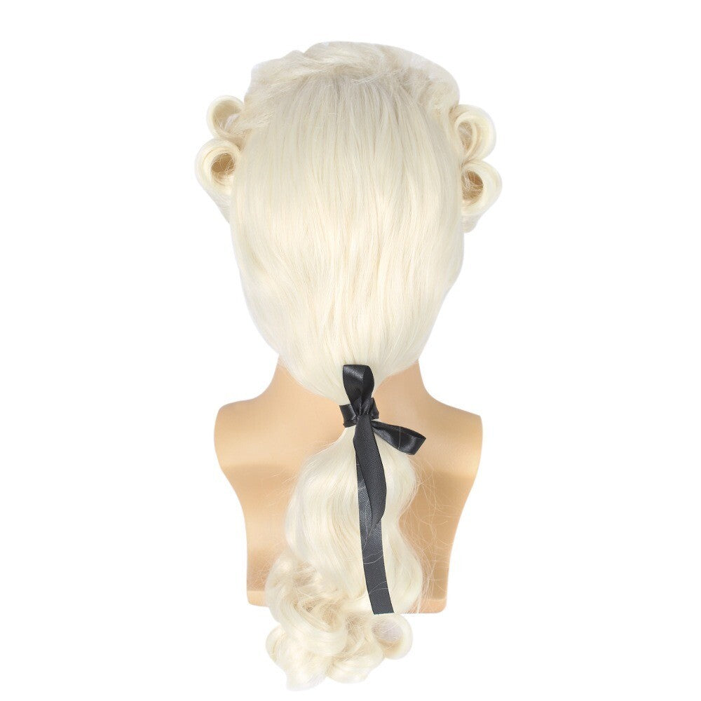 Lawyer Judge Baroque Cosplay Curly Wig Grey White Black Men Synthetic Wigs