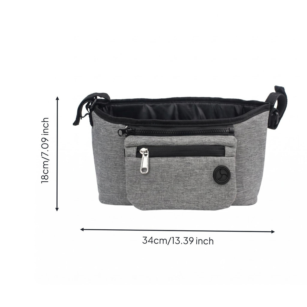 Pet Stroller Organizer Zippered Pocket Stroller Organizer Bag unfastenedTop