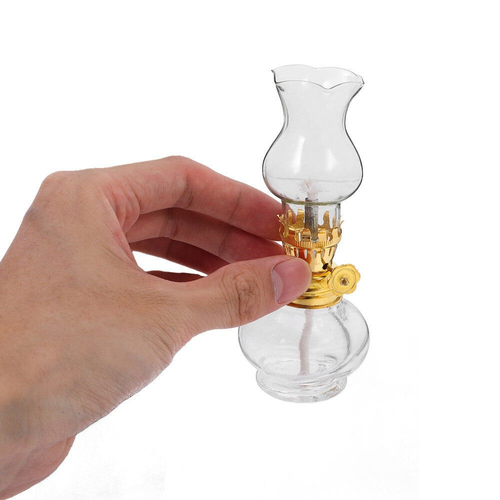 Stylish Glass Oil Lamp Kerosene Lamp for Indoor Emergency Lighting