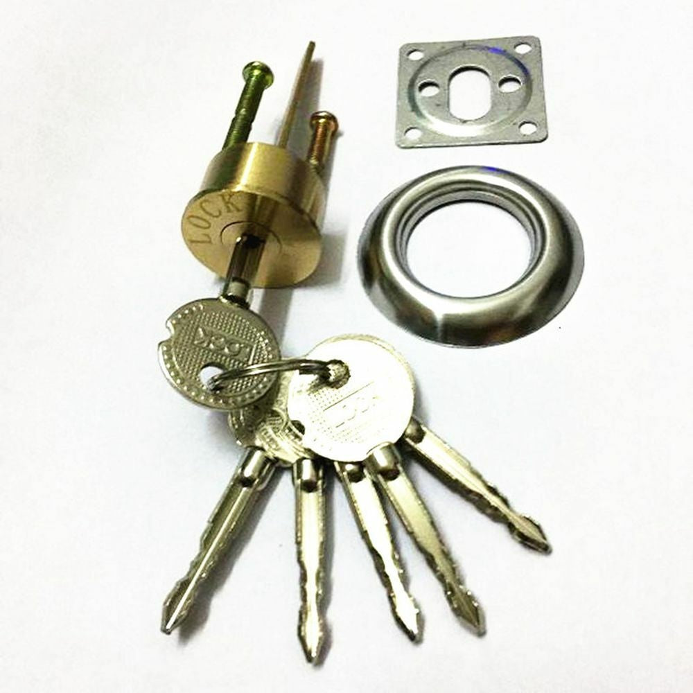 Cross Shaped NightLatch Dead Bolt Brass 6Keys Replacement Rim Cylinder Door Lock