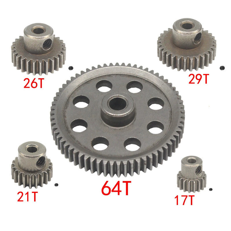 Hardened Steel Spur Gear 64T Pinion 26T for 1/10 HSP Tamiya TT02 TT02D Car UK