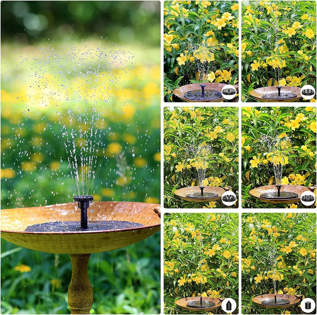 Outdoor Solar Fountain Pump Powered Floating Bird Bath Water Garden Pond UK