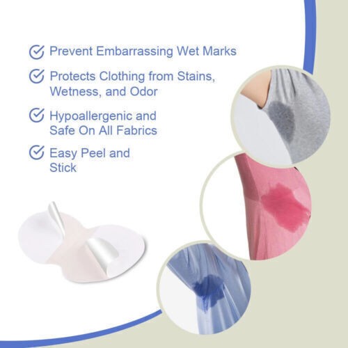 Underarm Sweat Pads Non Woven Breathable Armpit Sweat Pads Absorbing Disposable