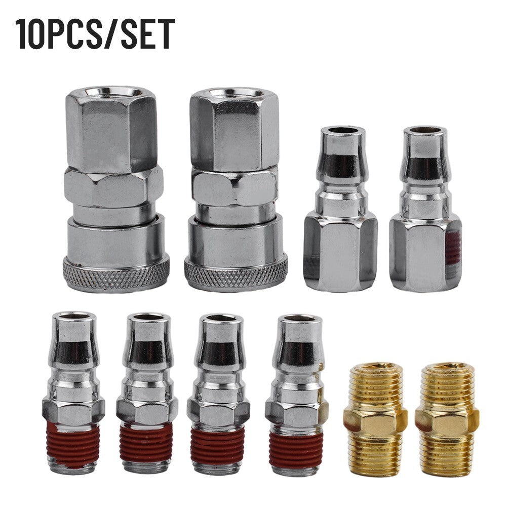 1/4'' Air Line Hose Compressor Fitting Connector Coupler Quick Release Parts