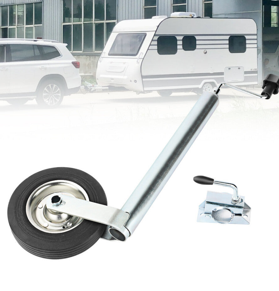 48MM Ribbed Jockey Wheel Heavy Duty (Metal Rim Wind Up Handle Caravan Trailer)