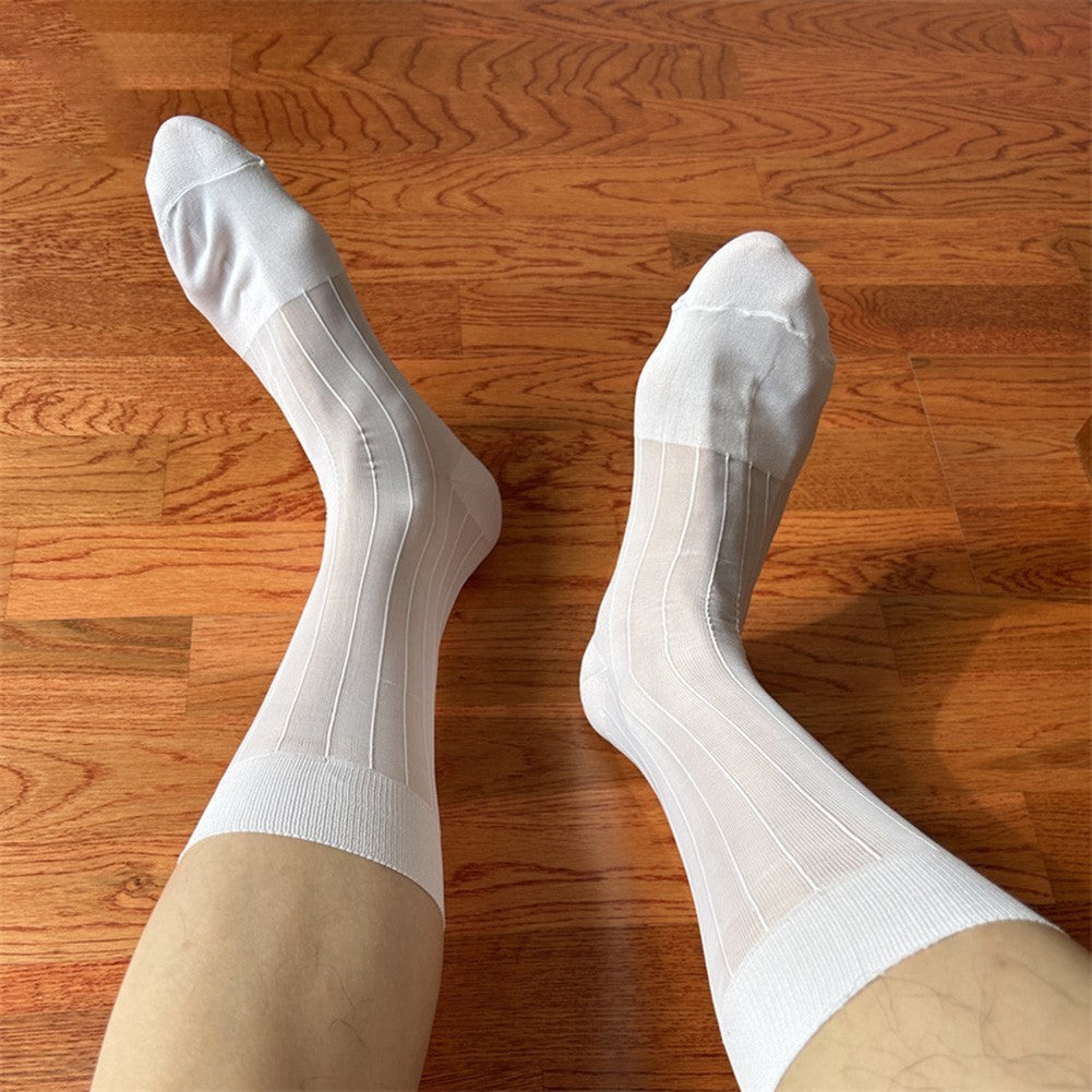 Men's Ultra Thin Sheer Socks 80% Polyamide 20% Spandex for Formal Dress Wear