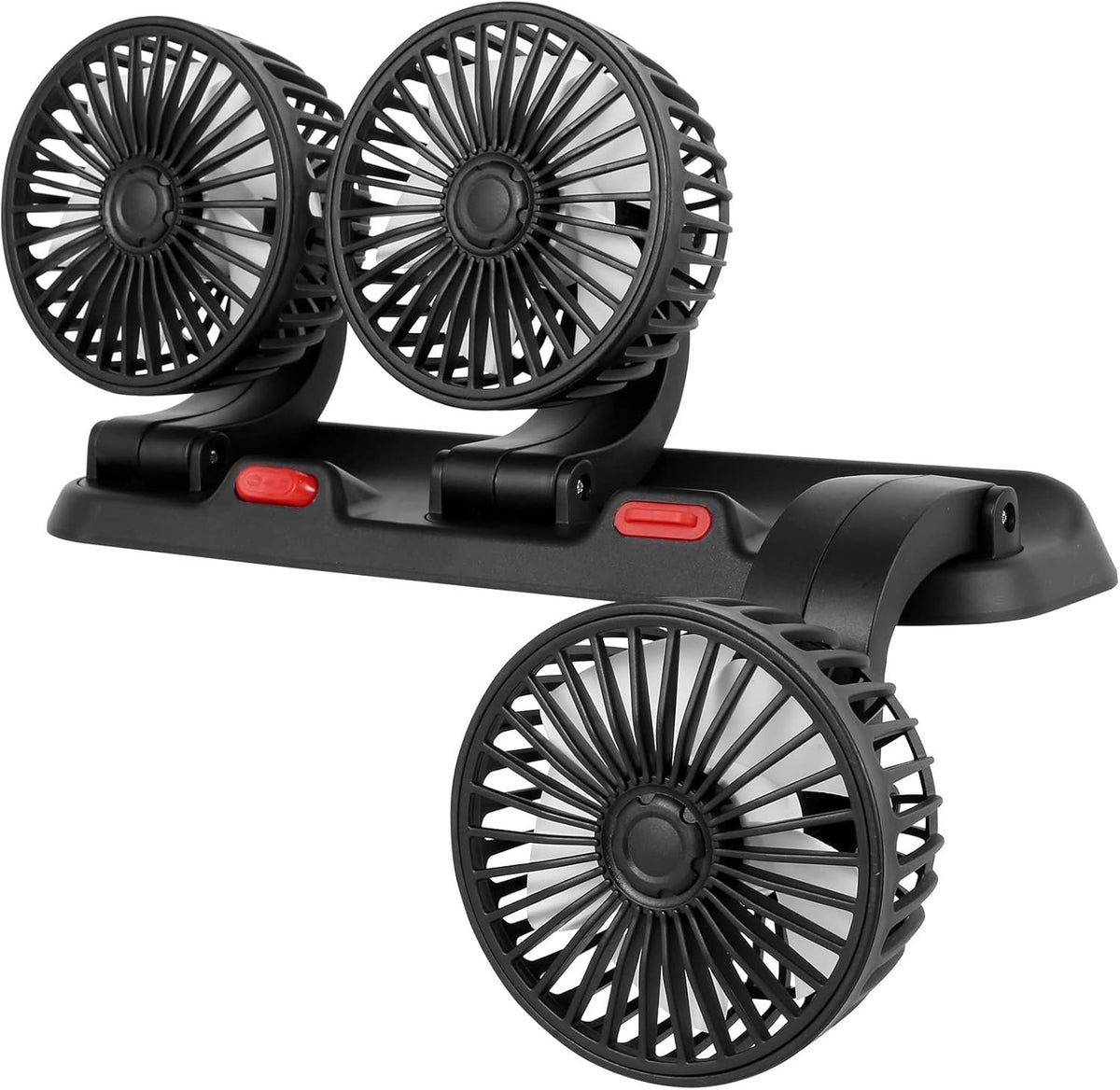 USB Double Car Fan 2 Speed 360° Quiet Mini Cooling Fan for SUV Truck Office