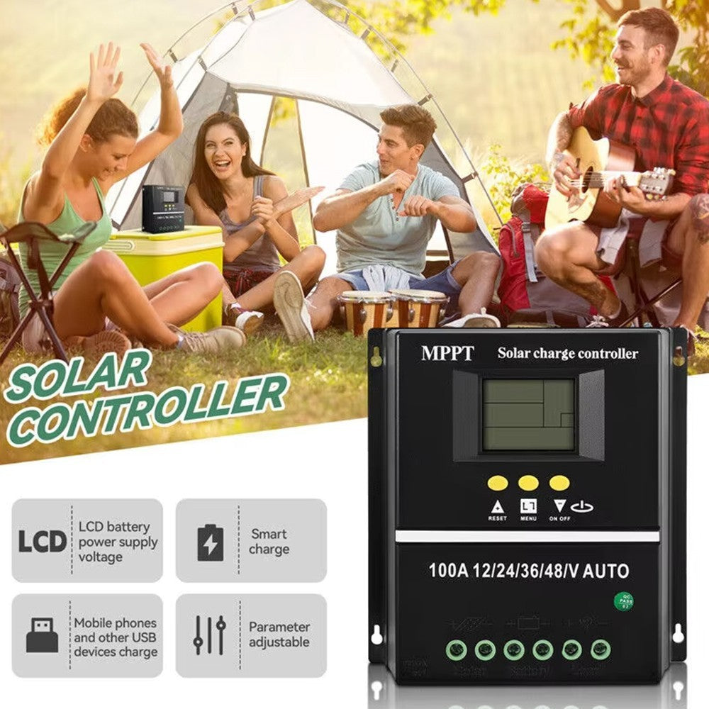 4000W 100A MPPT Solar Charge Controller Battery PV Regulator 12V/24V/36V/48V USB