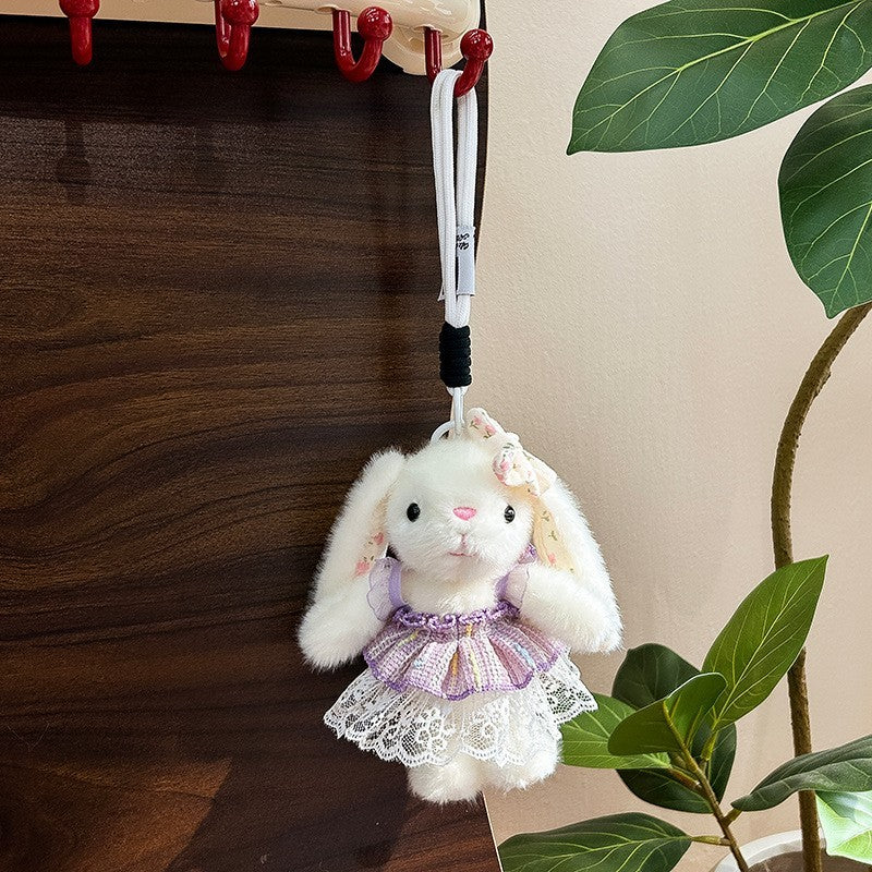 New Floral-pattern Plush Doll Keychain
