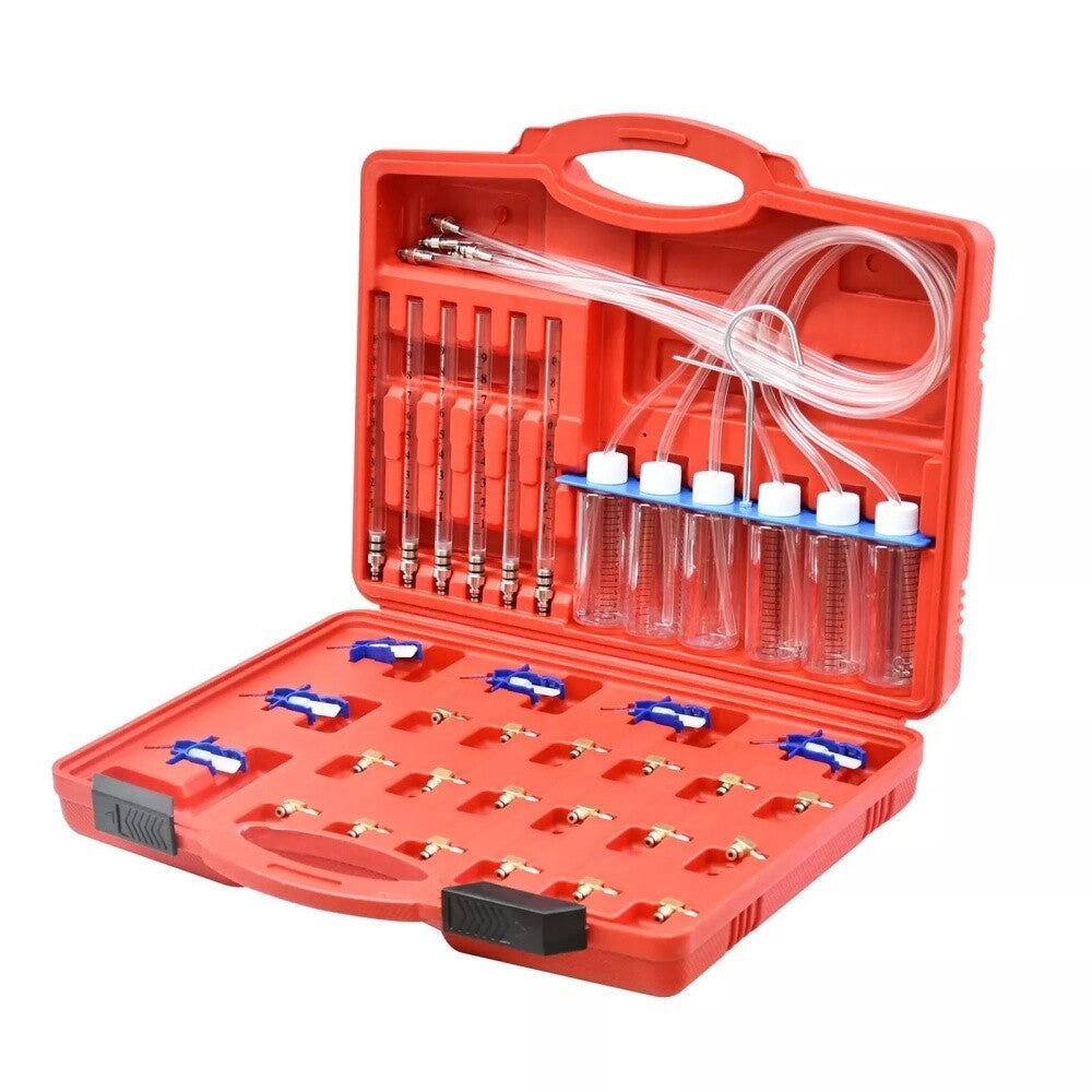 36PC DIESEL FLOW METER ADAPTOR 6 CYLINDER INJECTOR LEAK OFF COMMON RAIL TEST KIT