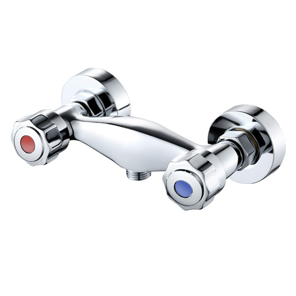 Easily Installed Wall Mounted Chrome Finished Dual Control Shower Faucet