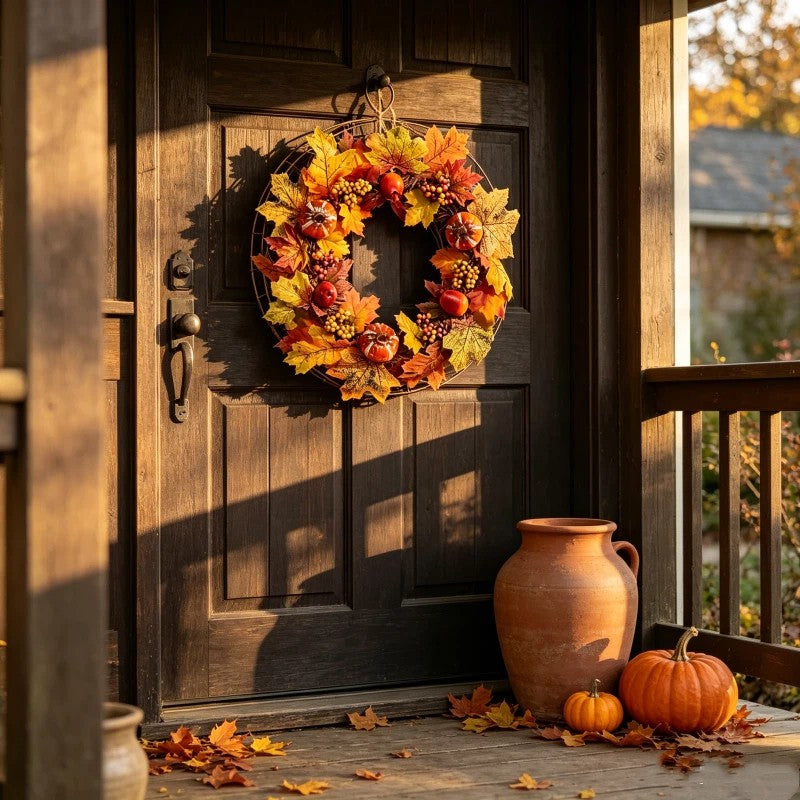 Fall Wreath Halloween Door Large Pumpkin Wreath Thanksgiving Wreath Autumn Decor