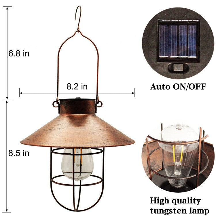 Solar Powered LED Hanging Lantern Lights Waterproof Outdoor Garden Lawn Lamp