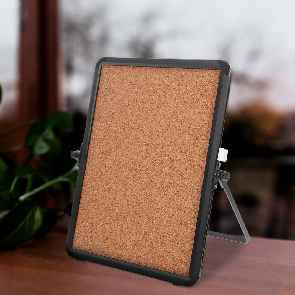 Desktop Message Board Fabric Memo Bulletin Display Stand Cork Small for