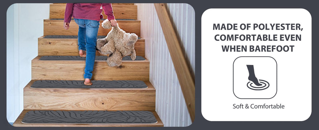 15Pcs Stair Pads Set Carpet Stair Treads Non Slip Adhesive Step Mats Home Decor
