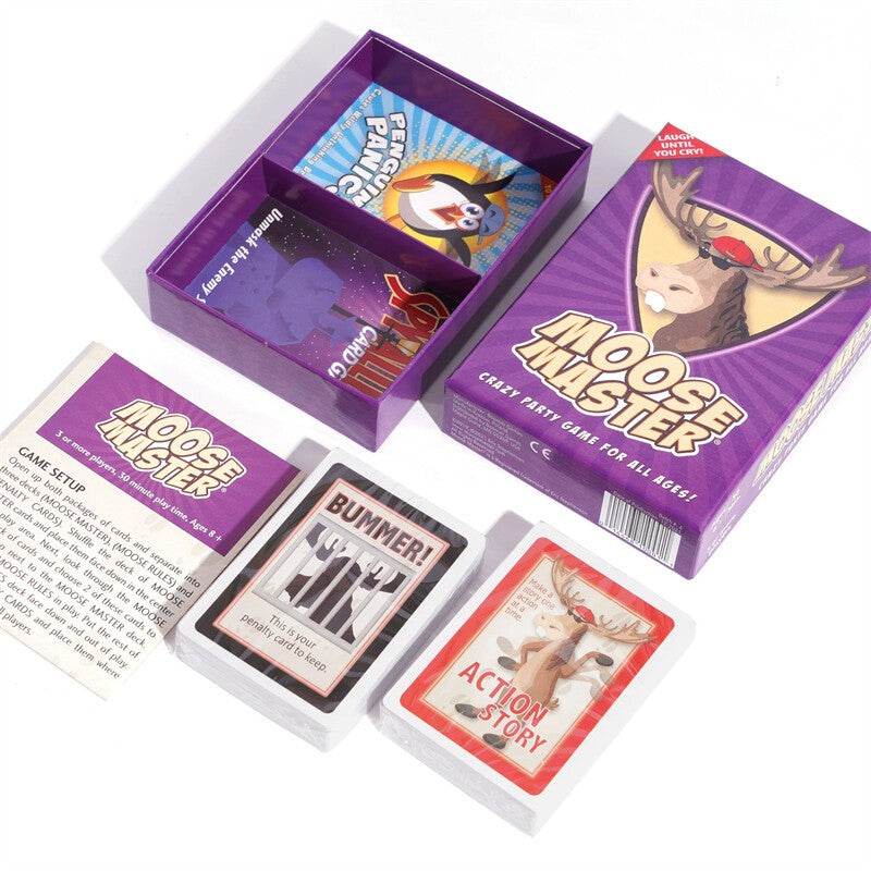 Moose Master Card Game, Crazy Party Game for All Ages, 3-10 Players, Board Game