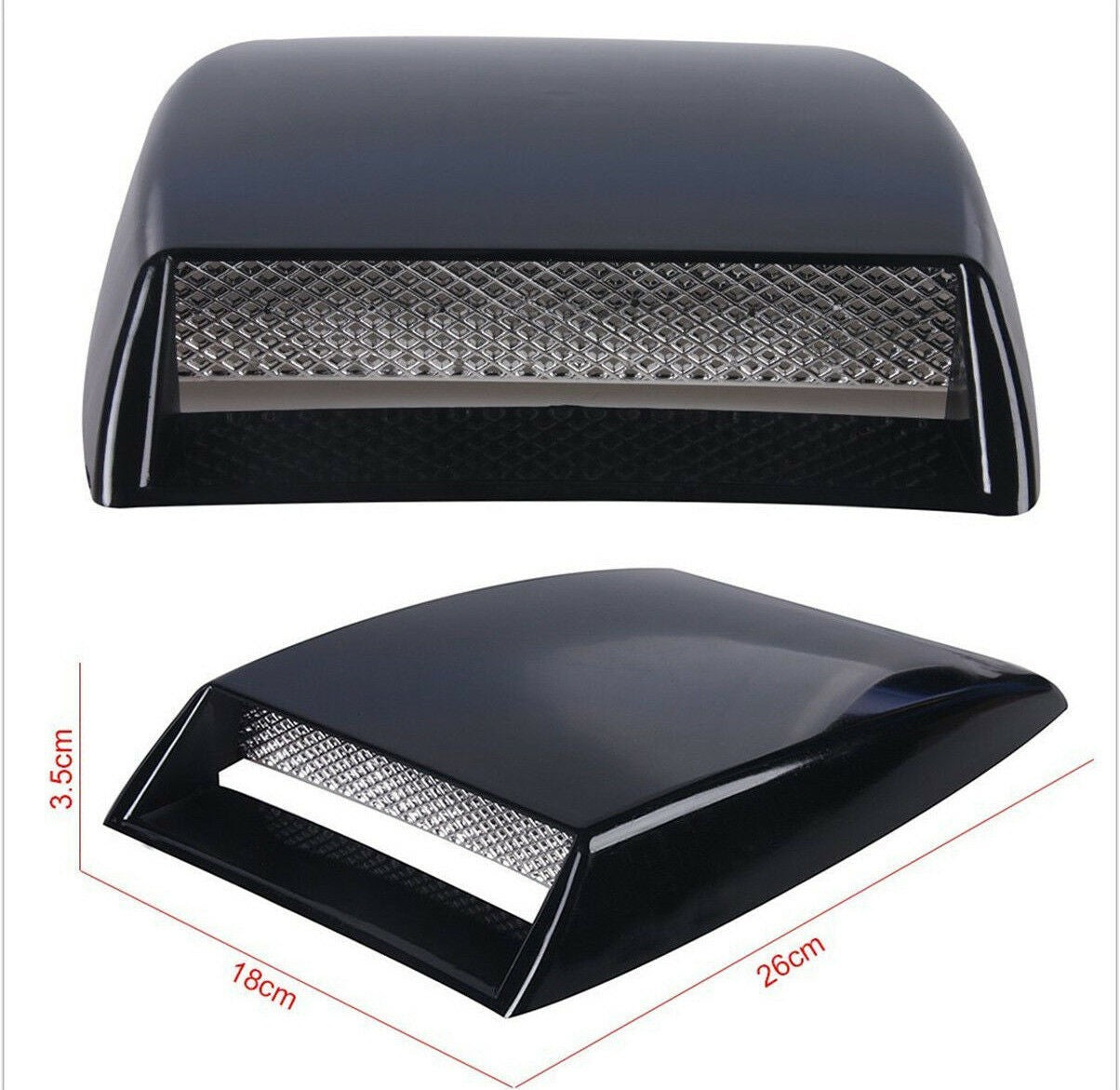 Universal Glossy Black Car Air Flow Intake Hood Scoop Vent Bonnet Vents Cover