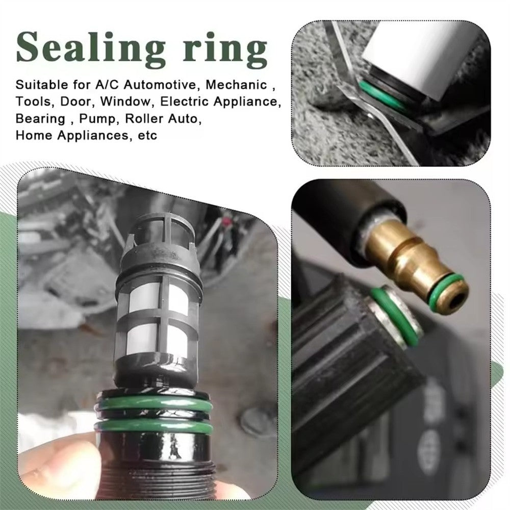 270Pcs Air Conditioning Rubber O Ring Seal Assortment Kit Green Air Con 18 Sizes