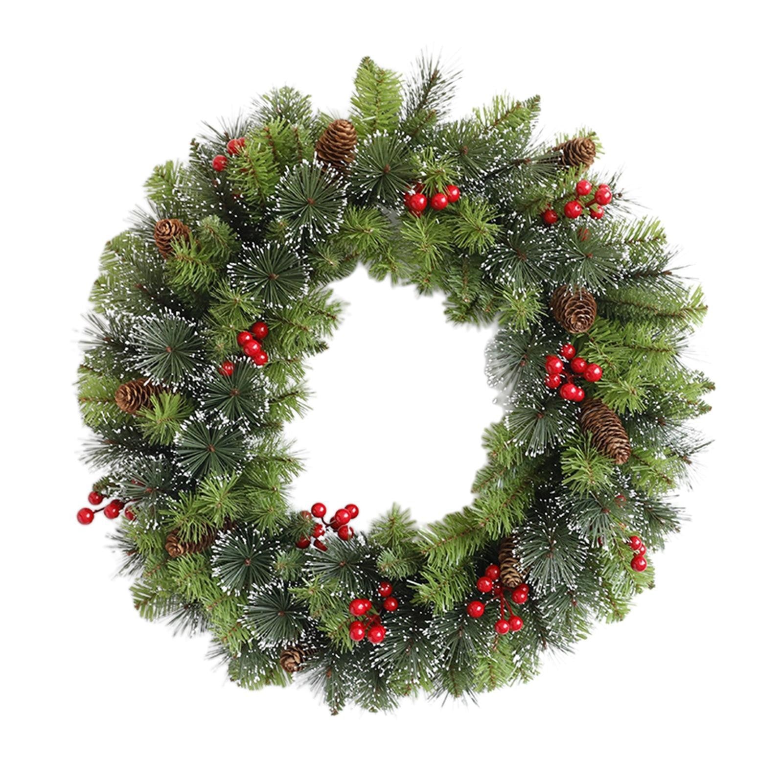 Artificial Wreath Christmas Hanging Winter Wreath for Door Window Home