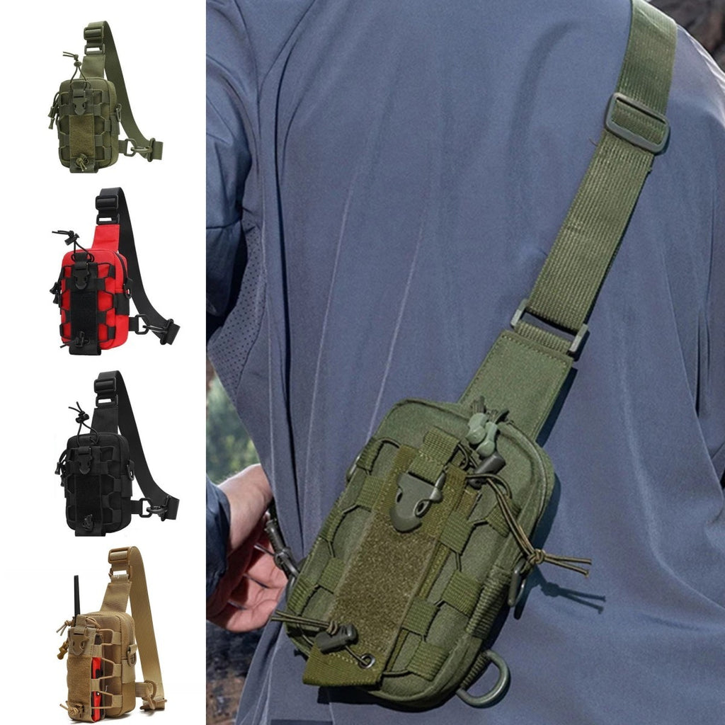 Tactical Sling Chest Bag Water Bottle Pouch Phone Shoulder Backpack for Outdoor