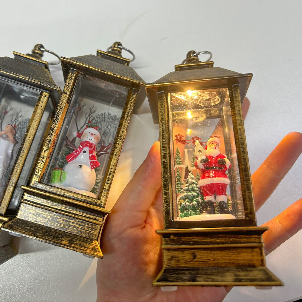 Christmas Snow Globe Lantern LED Light Santa Hanging Night Lamp UK