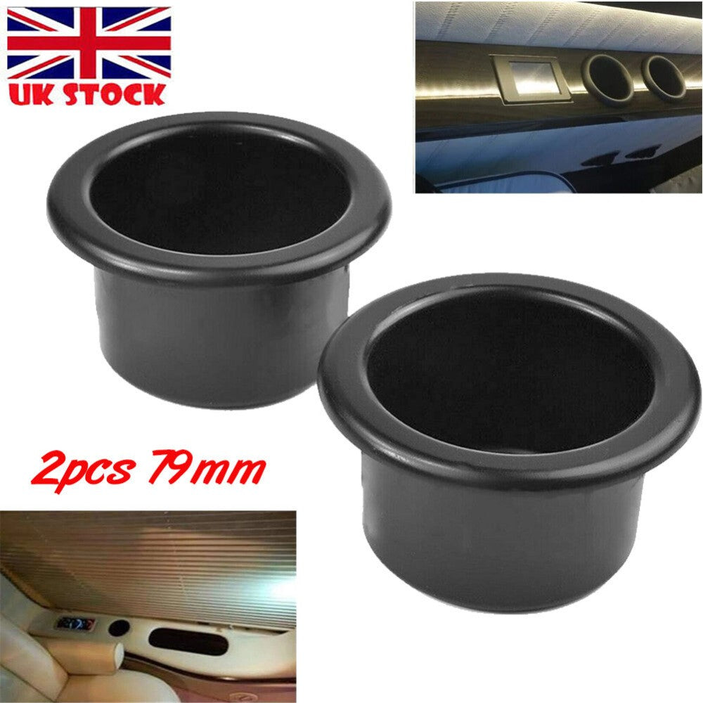 2x 79mm Cup Water Drink Holder Recessed Insert For RV Car Marine Boat Trailer UK